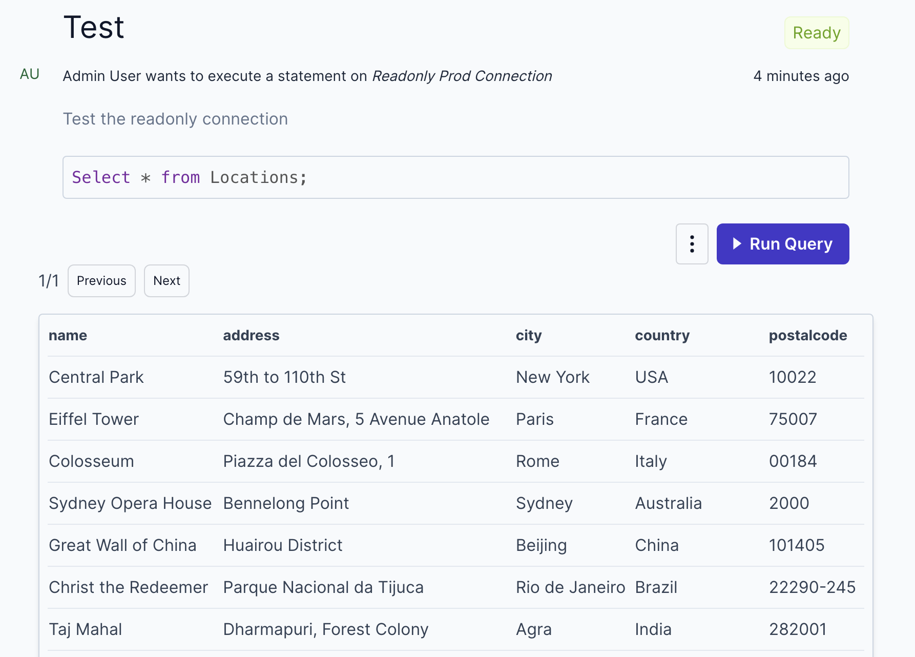 An example Request Readonly Example